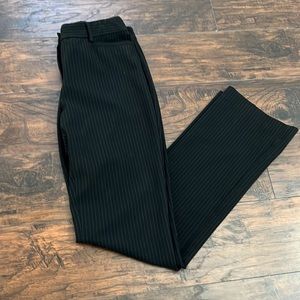 Black dress pants with white pin stripe